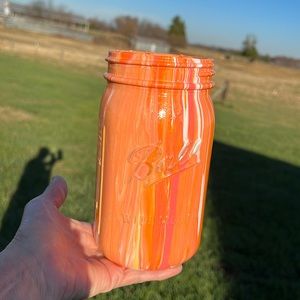 HAND PAINTED MASON JAR!  Uniquely one of a kind!